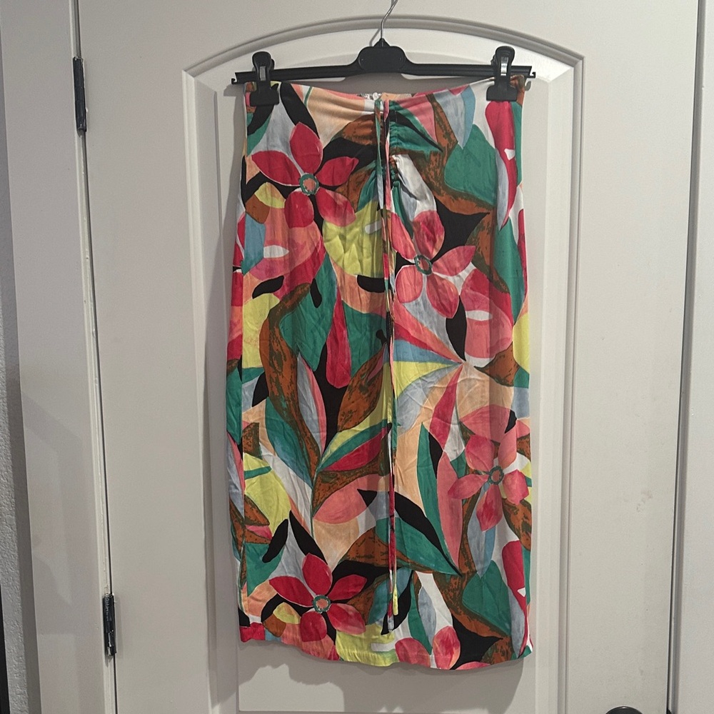 Forever 21 Colorful Floral Midi Skirt